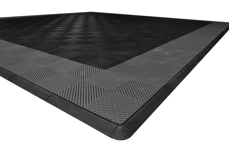 Ribtrax Smooth Pro Two Car Garage Mat - Black with Grey Border 3
