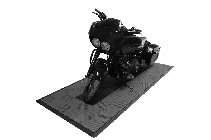 Ribtrax Smooth Pro Motorcycle Mat - Grey with Black Stripe 2