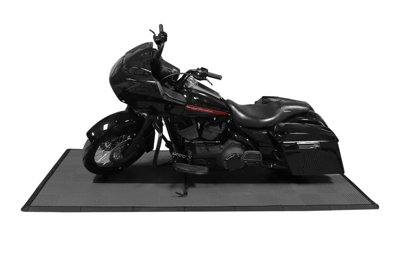 Ribtrax Smooth Pro Motorcycle Mat - Grey with Black Stripe 3