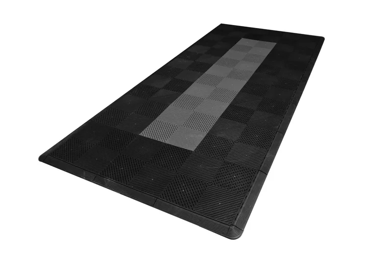Ribtrax Smooth Pro Motorcycle Mat - Black with Grey Stripe 2