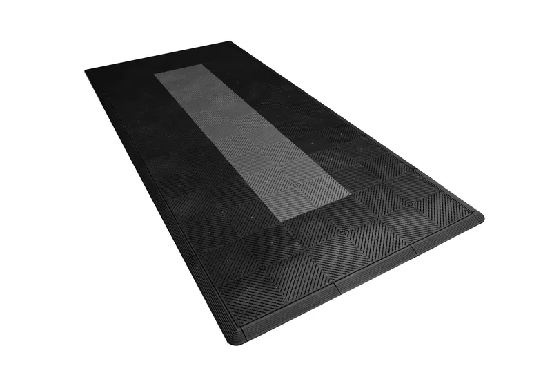 Ribtrax Smooth Pro Motorcycle Mat - Black with Grey Stripe 3