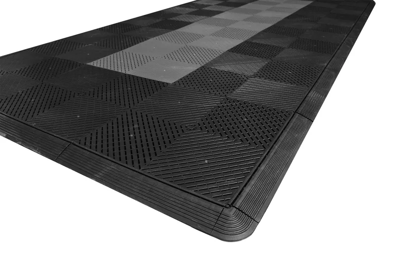 Ribtrax Smooth Pro Motorcycle Mat - Black with Grey Stripe 4