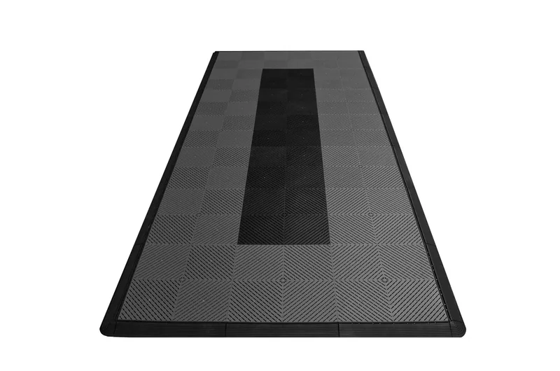 Ribtrax Smooth Pro Motorcycle Mat - Grey with Black Stripe