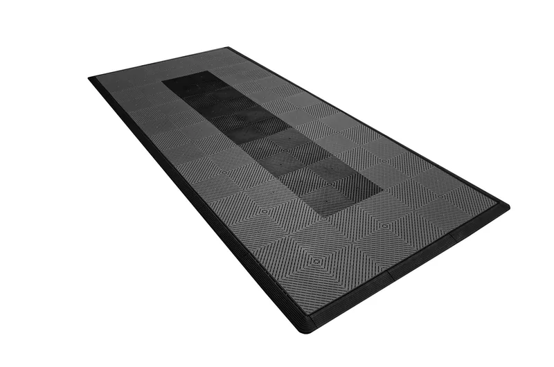 Ribtrax Smooth Pro Motorcycle Mat - Grey with Black Stripe 6